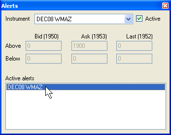Remove selected alert